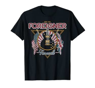 Amazon.com: Foreigner Guitar Flag T-Shirt : Clothing, Shoes